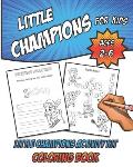 Little Champions Activity Kit for Kids: A coloring book with LINES, LETTERS & WORDS TRACING, SHADOW & WORD MATCHING, CROSSWORDS, PUZZLES and plenty of