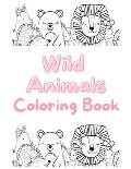 Wild Animals Coloring Book 8.5x11 36 Pages