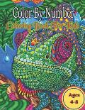 Color By Number Coloring Book For Kids: 50 Animal Themed Color By Number Coloring Pages for Children Ages 4-8