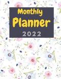 Monthly Planner 2022: One Year Planner Calendar Organizer, Pretty 12 Months Agenda, Funny Coloring pages, cool Cover (2022 planner)