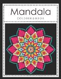 Mandala Coloring Book: For Adults (Black Background)