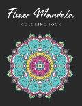 Flower Mandala Coloring Book: Black Background