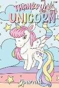 Thankful Unicorn Journal: 30 Days Coloring Journal with Writing Prompt