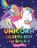 Unicorn Coloring Book for Girls 4-8: All The Pretty Little Horses Picture book - A children's coloring book for 4-8 year old kids For home or travel
