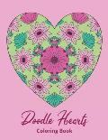 Doodle Hearts Coloring Book: Stress relieving coloring pages