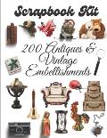 Scrapbook Kit - 200 Antiques & Vintage Embellishments: Ephera Elements for Decoupage, Notebooks, Journaling or Scrapbooks. Vintage Scrapbook Images -