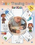 Letter Tracing Book for Kids Ages 5-6: Alphabet Handwriting Practice Workbook with Cute Animals