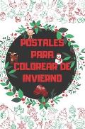 Postales Para Colorear De Invierno: Regalo Perfecto Para Adultos Ni?as Postal Navidad Familia Vintage Hecho a Mano
