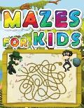 Mazes For Kids: Activity Book for kids aged 4-6, 6-8, Christmas workbook for game, funny mazes and handdrawn mazes