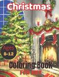 Christmas Ages 8-12 Coloring Book For Kids: A fun educational activity book for Kids. Santa Claus, elves and other christmas With 50 unique designs...