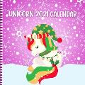 Unicorn 2021 Calendar: Unicorn Wall Calendar 12 Months Square With Adorable Unicorns Illustrations - Cute Xmas Gift Idea For Girls & Boys