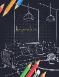 Decorazioni per la casa: Libro da colorare per adulti con design di case moderne e idee per le stanze per il relax