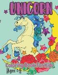 Unicorn Coloring Book For Kids Ages: 4-8: A Fun Kid Workbook Game For Learning, Coloring, Mazes, Word Search and More!