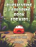 Duplicating and coloring book for kids - Lost in the jungle