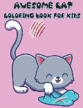 Awesome Cat Coloring Book for Kids: Awesome Cats Coloring Book For Kids With 49 Designs, Best Relaxing Coloring Books For Kids, Cool & Lovely Cats Col