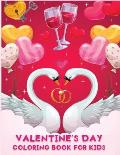 valentines day coloring book for kids: Fun Children's Coloring Book for Kids with 50 Cute Pages to Color with like Heart, Flowers, cupid, i love you a
