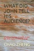 What Did John Tell His Audience?: A Political Reading of Gospel of John and Other Early Christian Writings