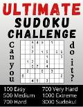 Ultimate Sudoku Challenge Can you do It?: 3000 Sudoku - Sudoku Puzzle Book for Adults - Easy - Medium - Hard - Very Hard - Extreme - Solutions at the