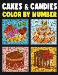 Cakes and Candies Color by Number: Coloring book for Kids, Toddlers and Adults with creative Cakes and Candies Illustrations