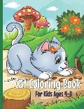 Cat Coloring Book: Cute Cat Coloring Book for Kids Ages 4-8