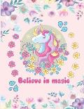 Believe in magic: Unicorn Coloring Book For Kids Ages 4-8. A beautiful collection of 40 unicorns illustrations for hours of fun!