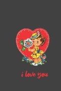i love you: retro style flower bouquet valentine's day gift for lovers and romantic moment