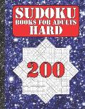 Sudoku books for adults hard: 200 Sudokus from hard with solutions for adults Gifts Sudoku hard book Galaxy Sky Lover adults, kids