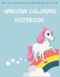 Unicorn Coloring Notebook: Unicorn Coloring Notebook for Girls Ages 2-10