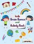 Kids Brain Games and Activity Book: Fun with Numbers tracing game, find the single one, four in a row, Tic Tac Toe, maze and more.