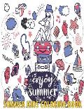 Enjoy Summer - Summer kids coloring book: 8.5*11 - Girls Gift - Celebrate the summer season, Beautiful Vacation Charming Interior Designs with Relaxin