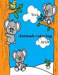 Coloring animals, Book: Coloring animals for kids learn with animals size page 8,5x11