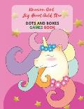 Unicorn Girl Big Heart Gold Star Dots and Boxes Games Book: Dots and Boxes Game paper for Kids, Activity Book to play, for Children, Family For Road T