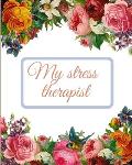 My stress therapist: An anti stress coloring book for Adults 8 x 9 inches, 24 Pages, blue and white flowerful Cover Personal and good gift