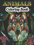 Animals Coloring Book: Relaxing Coloring Book for Kids & Adults Cute Horses, Birds, Owls, Elephants, Dogs, Cats, Turtles, Bears, Rabbits Etc