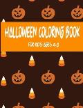 Halloween coloring book for kids ages 4-8: 122 page Halloween coloring book with 61 beautiful coloring pages for kids and a blank page after every pag