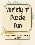 Variety of Puzzle Fun: Word Search, Sudokus, Mazes and More!