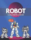Robot Coloring Book: Advanced Coloring Ilustration For Kids, Teens