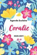 Coralie: Agenda Scolaire 2020-2021: Agenda semainier et journalier Emploi du temps Cadeau pr?nom, Pr?nom agenda personnalis?.