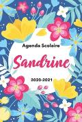 Sandrine: Agenda Scolaire 2020-2021: Agenda semainier et journalier Emploi du temps Cadeau pr?nom, Pr?nom agenda personnalis?.