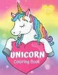 Unicorn Coloring Book For Kids Ages 4-8: Large Unicorn Themed Coloring Book For Girls To Color In For Hours Of Fun
