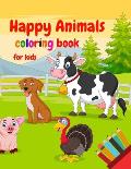 Happy Animals Coloring Book For Kids: Go Inside And Find Happy Double Animals.