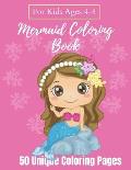 Mermaid Coloring Book For Kids Ages 4-8 - 50 Unique Coloring Pages: A Mermaid Coloring Book, The Perfect Gift for Toddler Boys and Girls - Pink Cover