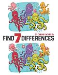 Find 7 Differences: Spot the Differences Picture Puzzles - Inside the Book you'll find 50+ Black and White Cartoon Illustration of Finding
