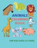 animals coloring book for kids ages 4-9 years: Coloring Book, Exclusive Work - 25 Illustrations For Kids / 50 Pages, 8.5?11, Soft Cover, Matte Finish