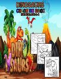 Dinosaurs Coloring Book for Kids Ages 4-8: Great Gift for Boys & Girls, Ages 4-8, Big Dinosaur Coloring Book with 55 Unique Illustrations Including T-