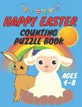 happy easter counting puzzle book: A Fun Guessing Game Book for kids - Fun & Interactive Picture Book for Preschoolers and Toddlers - easter coloring