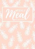 Weekly Meal Planner: Weeks of Menu Planning Pages with Weekly Grocery Shopping List Light Pink Pattern