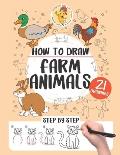 How to draw farm animals: 21 step-by-step