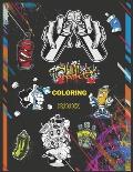 graffiti coloring book: Graphite Street Coloring Book is suitable for teens and teens 50 pages and size 8.5*11in