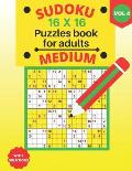 Sudoku 16 X 16 Puzzles medium - volume_4: Sudoku 16 X 16 Puzzles book medium for adults with Solutions - Large Print - One Puzzle Per Page (Volume 4)